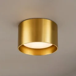 Faretti Da Soffitto-Ideal Lux Spike pl1 ottone faretto cilindro da soffitto oro gx53 9w 3000k