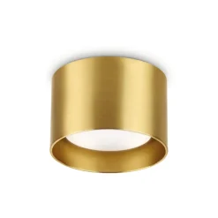 Faretti Da Soffitto-Ideal Lux Spike pl1 ottone faretto cilindro da soffitto oro gx53 9w 3000k