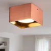 Faretti Da Soffitto-Ideal Lux Spike pl1 square faretto quadrato rame 3000k per soffitto