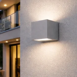Applique Da Esterno-Perenz Illuminazione Spot perenz applique da esterno cubotto ip65 grigio cemento led 3000k