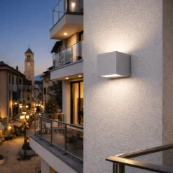 Applique Da Esterno-Perenz Illuminazione Spot perenz applique da esterno cubotto ip65 grigio cemento led 3000k