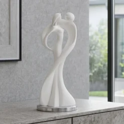 Soprammobili Moderni-Bongelli Preziosi Statuetta bianca coppia innamorati argento