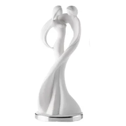Soprammobili Moderni-Bongelli Preziosi Statuetta bianca coppia innamorati argento
