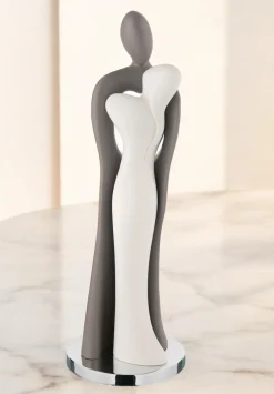 Soprammobili Moderni-Bongelli Preziosi Statuetta innamorati soprammobile tortora