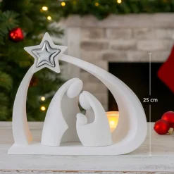 Presepi Di Natale-Bongelli Preziosi Statuetta presepe di natale h25 natività bianco