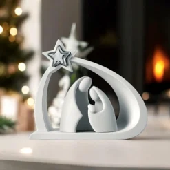 Presepi Di Natale-Bongelli Preziosi Statuetta presepe di natale h25 natività bianco