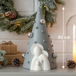 Presepi Di Natale-Bongelli Preziosi Statuetta presepe h30 albero di natale grigio