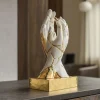Soprammobili Moderni-Bongelli Preziosi Statuetta soprammobile innamorati mani oro e bianco