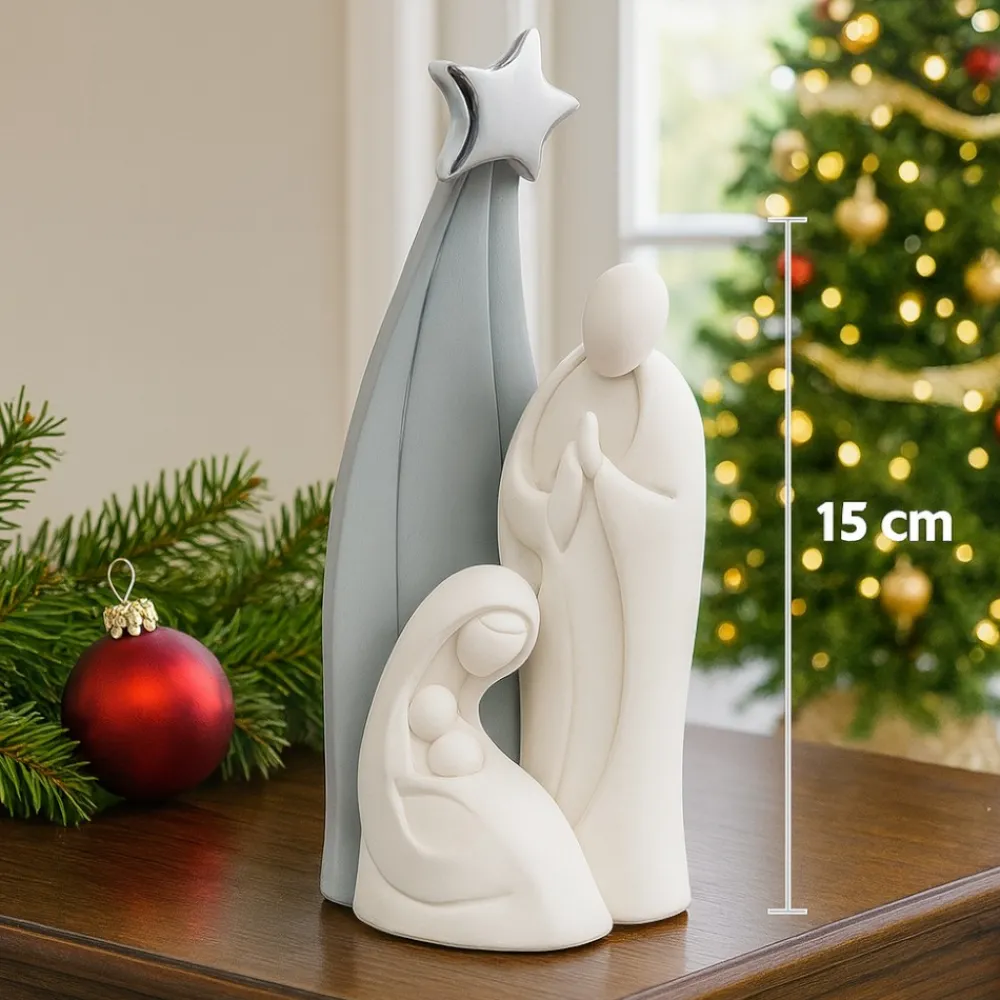 Presepi Di Natale-Bongelli Preziosi Statuina presepe grigio h15 di natale moderno natività