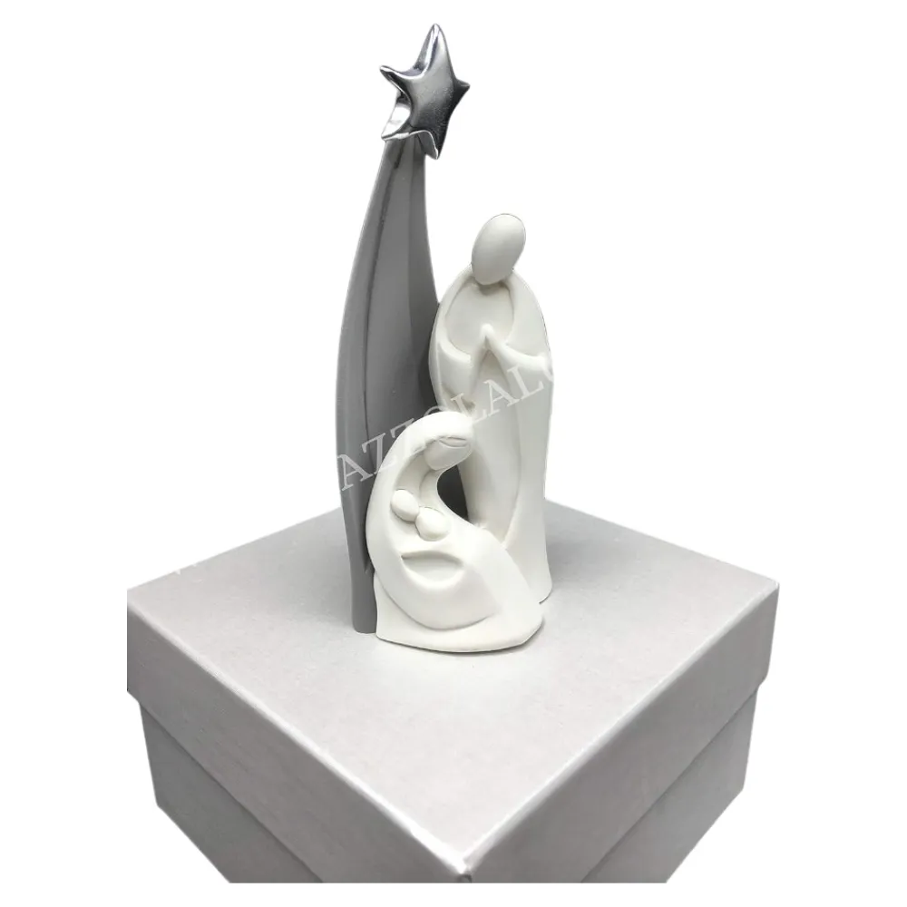 Presepi Di Natale-Bongelli Preziosi Statuina presepe grigio h15 di natale moderno natività