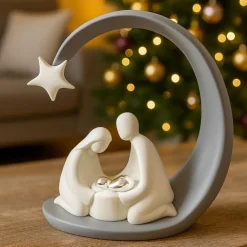 Presepi Di Natale-Bongelli Preziosi Statuina presepe moderno grigio h25 natività moderna