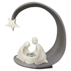 Presepi Di Natale-Bongelli Preziosi Statuina presepe moderno grigio h25 natività moderna