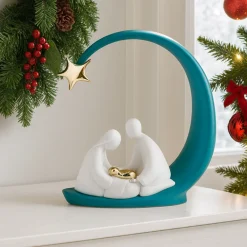 Presepi Di Natale-Bongelli Preziosi Statuina presepe nativita di natale blu h13
