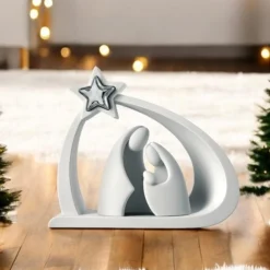 Presepi Di Natale-Bongelli Preziosi Statuina presepe natività h13 di natale bianco