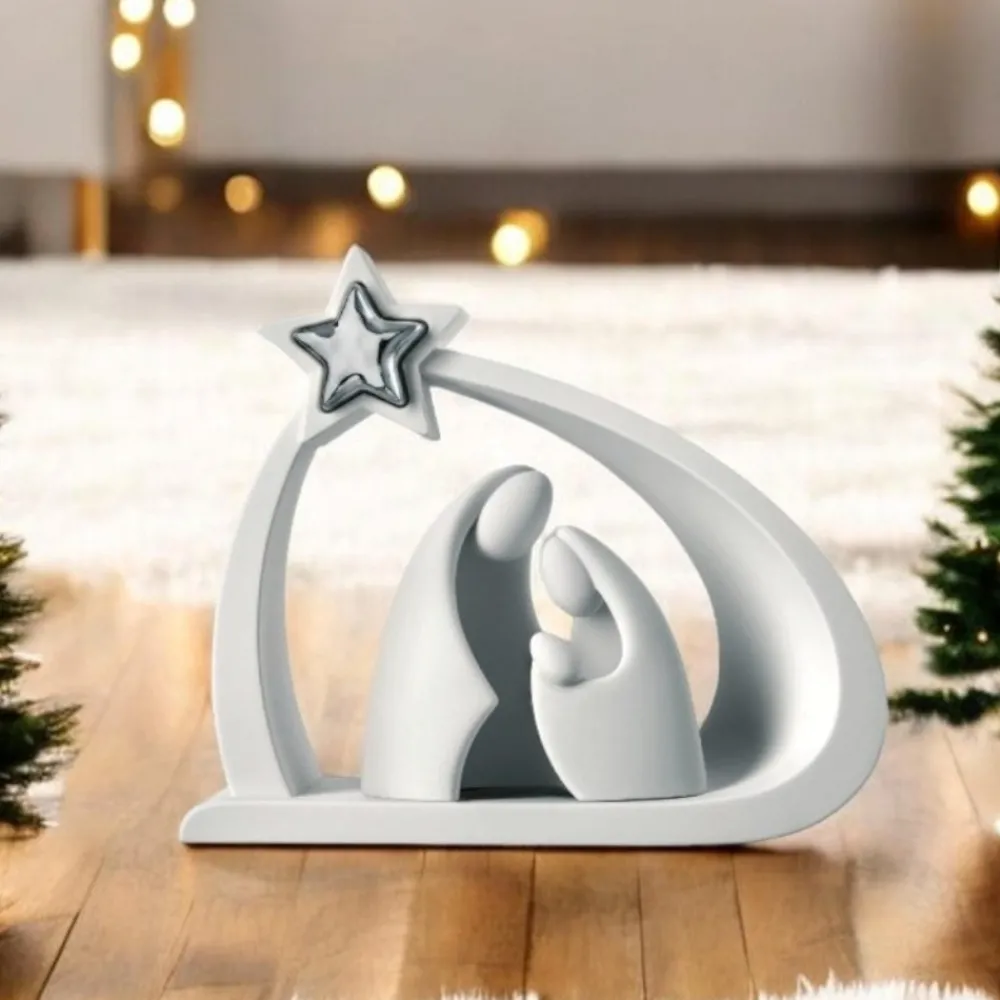 Presepi Di Natale-Bongelli Preziosi Statuina presepe natività h13 di natale bianco
