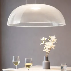 Lampadari Cucina-Linea Light Stilnovo lampadario demi da cucina moderna cupola 70cm led 33w 3000k