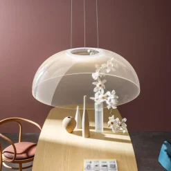 Lampadari Cucina-Linea Light Stilnovo lampadario demi da cucina moderna cupola 70cm led 33w 3000k