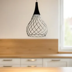 Lampadari Cucina-Stilnovo mongolfier lampadario da cucina nero led 3000k dimmerabile