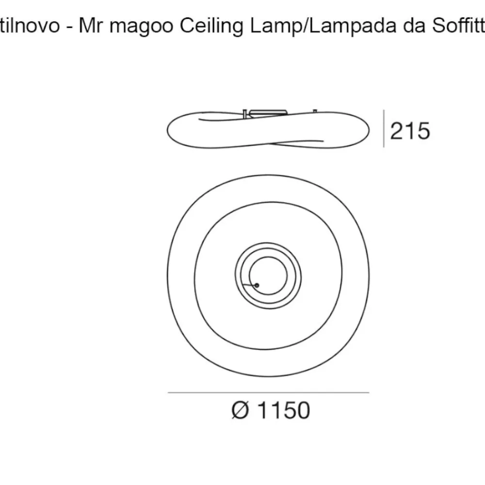 Plafoniere Moderne-Stilnovo mr magoo plafoniera 115cm led 96w dimmerabile