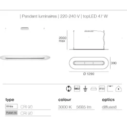 Lampadari Moderni-Stilnovo optline lampadario moderno led 3000k dimmerabile alluminio