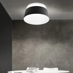 Plafoniere Moderne-Stilnovo oxygen plafoniera nera per cucina moderna 50w 3000k dimmerabile