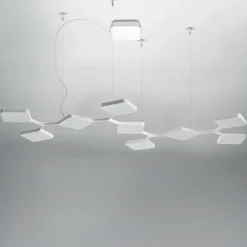 Lampadari Moderni-Stilnovo quad lampadario led 91w bianco design moderno per ufficio