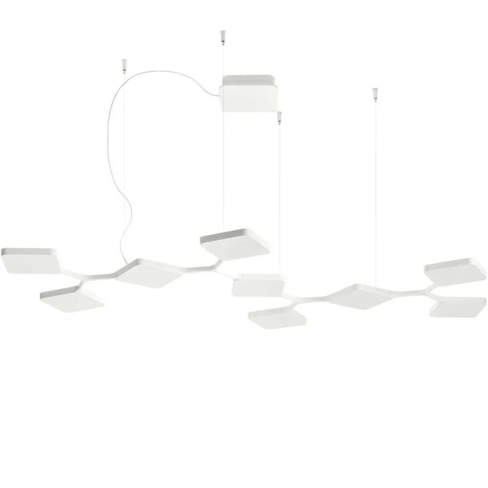 Lampadari Moderni-Stilnovo quad lampadario led 91w bianco design moderno per ufficio