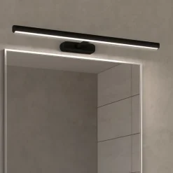Applique Da Bagno-Linea Light Straight applique specchio da bagno nero ip40 led 2700k