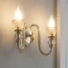 Applique Da Parete-Ideal Lux Strauss ap2 applique in cristallo trasparente ambra e oro