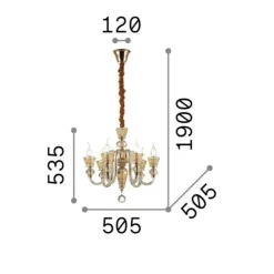 Lampadari Moderni-Ideal Lux Strauss sp6 lampadario di cristallo 5 bracci trasparenti