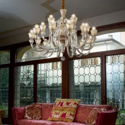 Lampadari Moderni-Ideal Lux Strauss sp18 lampadario cristallo 18 bracci trasparente