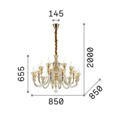 Lampadari Moderni-Ideal Lux Strauss sp18 lampadario cristallo 18 bracci trasparente