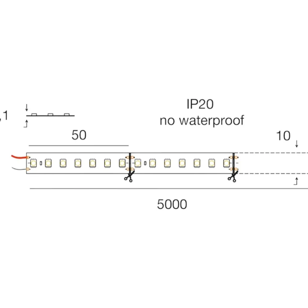 Strisce Led-Gea Luce Strip striscia led bobina 5 mt 19w 3000k 24v dc