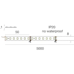 Strisce Led-Gea Luce Striscia bobina 5 metri led 9,6w-mt 4000k 24vdc