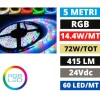 Strisce Led-Gea Luce Striscia rgb per esterni ip67 bobina 5 mt 14,4w mt 24v