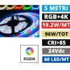 Strisce Led-Selezionato da Mazzolaluce Striscia led rgb+white 4000k bobina 5mt 24vdc 19,2w cri85
