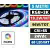 Strisce Led-Selezionato da Mazzolaluce Striscia led 24vdc rgb+white 3000k 19,2w-mt bobina 5mt cri85