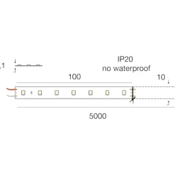 Strisce Led-Gea Luce Striscia led 24vdc 14,4w-mt 4000k bobina 5 mt