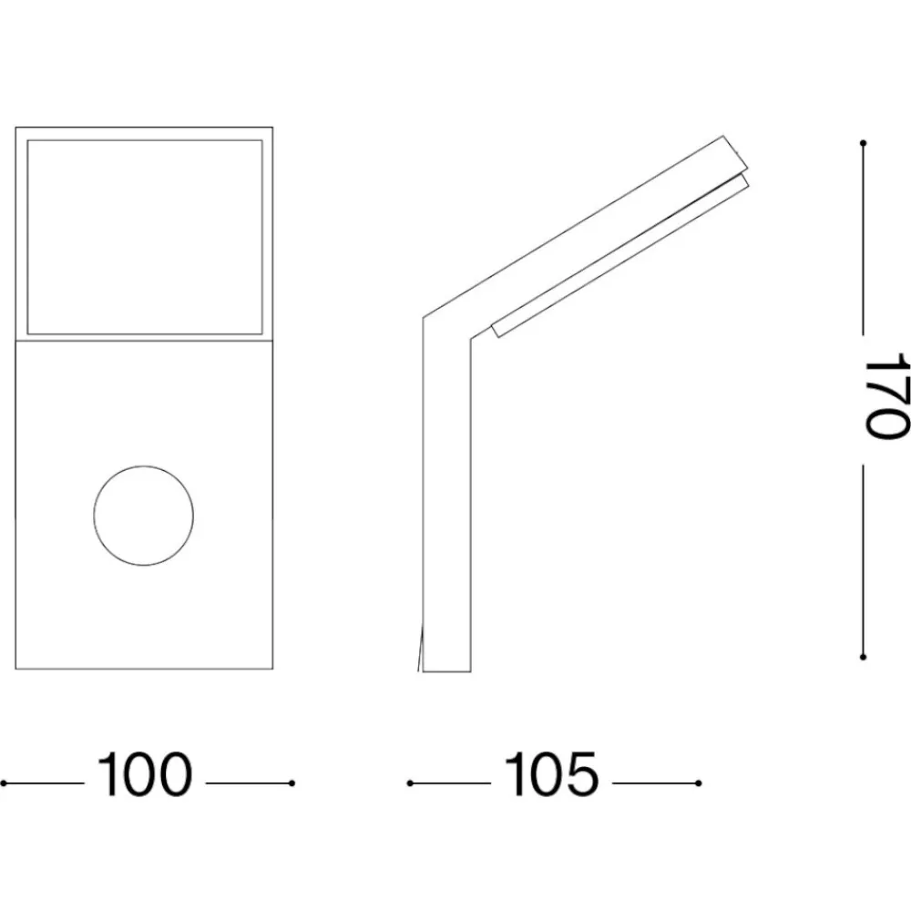 Applique Da Esterno-Ideal Lux Style ap applique da esterno antracite led 3000k sensore di movimento