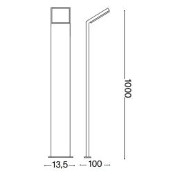 Lampioni Da Giardino-Ideal Lux Style pt h100 lampione da giardino ip54 led 9w 3000k