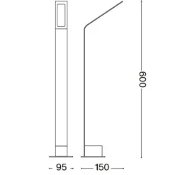 Lampioni Da Giardino-Ideal Lux Style pt h100 paletto da giardino marrone led 4000k
