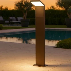 Lampioni Da Giardino-Ideal Lux Style pt h050 3000k lampioncino marrone