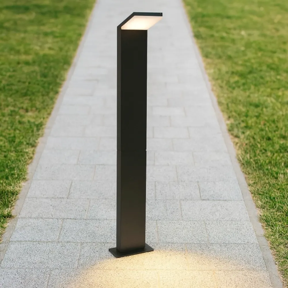 Lampioni Da Giardino-Ideal Lux Style pt h100 4000k lampione per esterno ip54 nero sottile