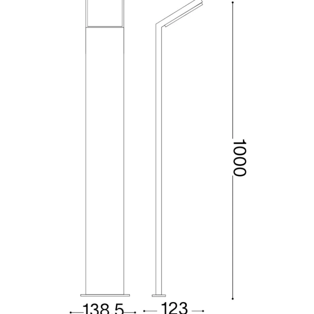 Lampioni Da Giardino-Ideal Lux Style pt h100 4000k lampione per esterno ip54 nero sottile