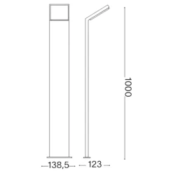 Lampioni Da Giardino-Ideal Lux Style pt h100 lampione da giardino led 9w 4000k antracite