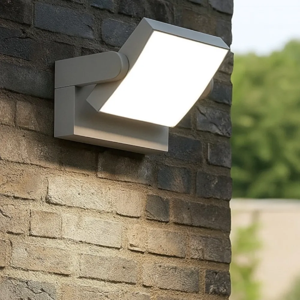 Applique Da Esterno-Ideal Lux Swipe ap applique da esterno orientabile 20w 3000k grigio chiaro