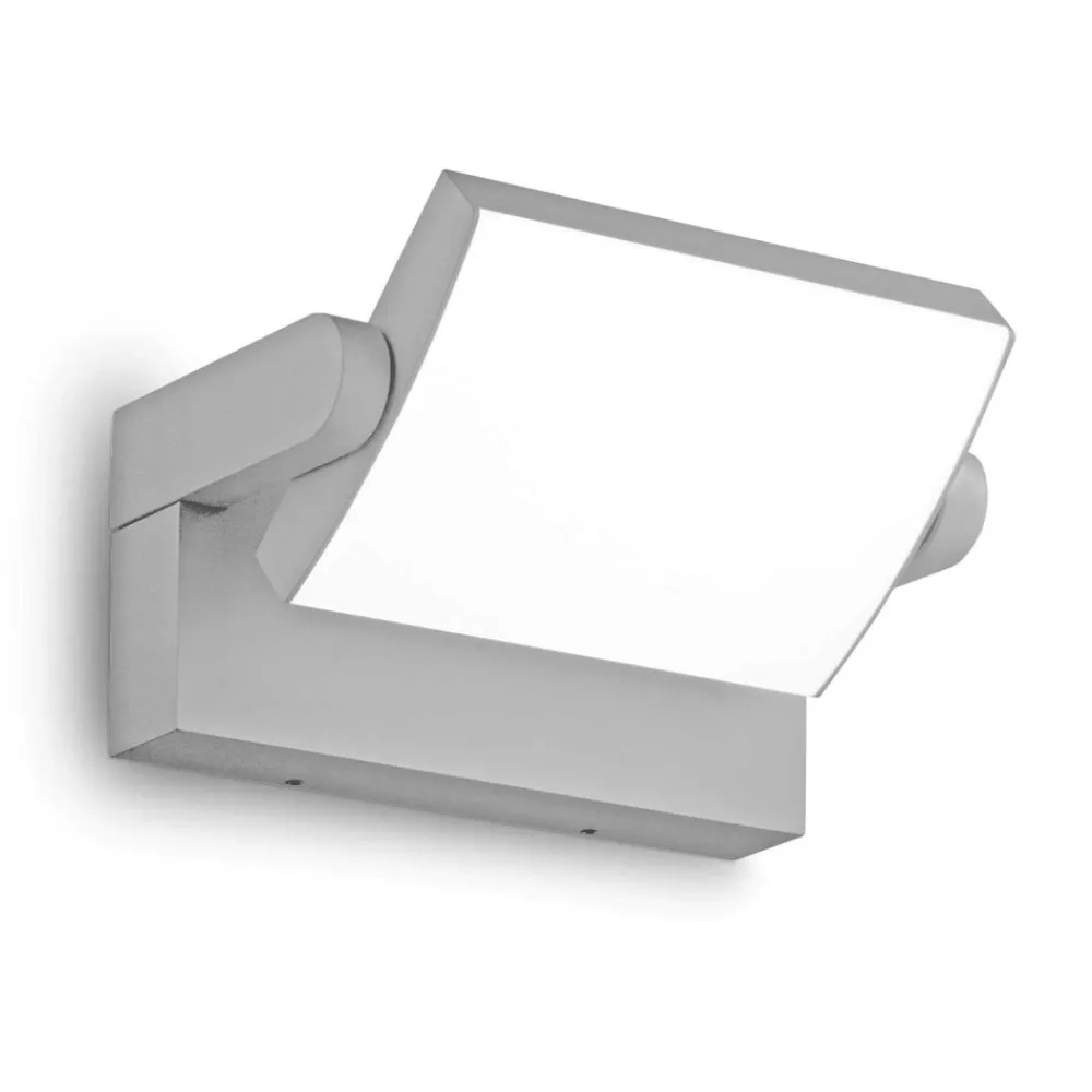 Applique Da Esterno-Ideal Lux Swipe ap applique da esterno orientabile 20w 3000k grigio chiaro