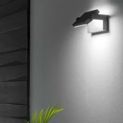 Applique Da Esterno-Ideal Lux Swipe ap applique da esterno orientabile 20w 3000k grigio chiaro