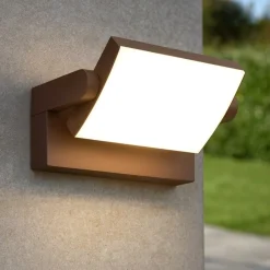 Applique Da Esterno-Ideal Lux Swipe ap applique da esterno ip54 marrone orientabile led 3000k