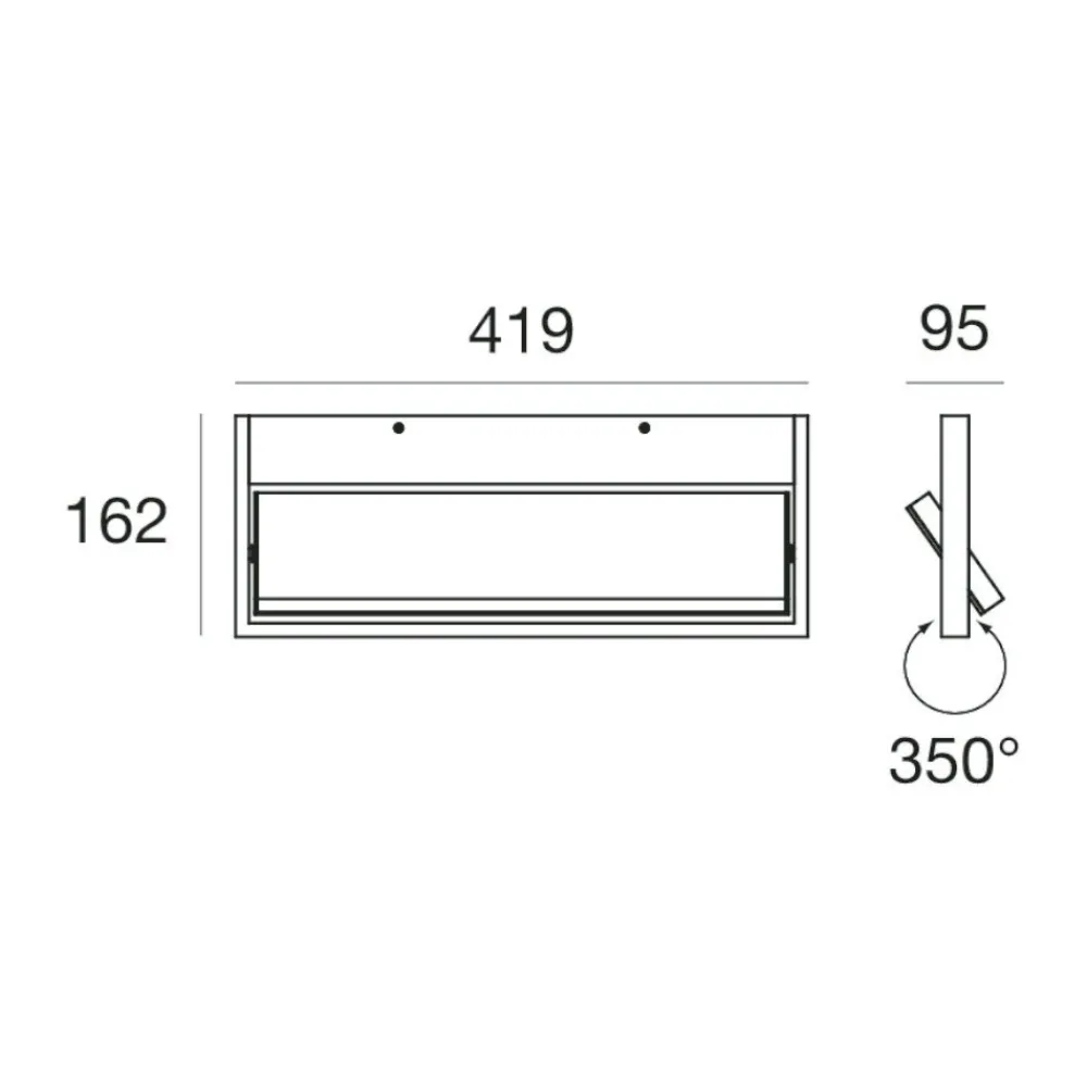 Applique Da Parete-Stilnovo Tablet applique moderna led 19w 3000k orientabile bianca